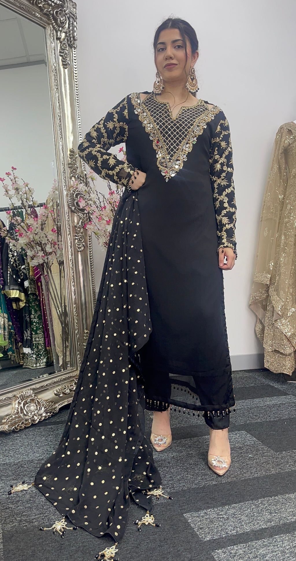 Afsana - Hand Work - Party Wear - Black