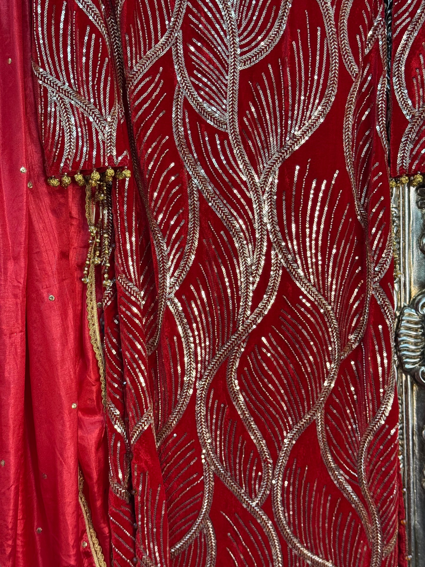 Snake - Cutdana Velvet - Red