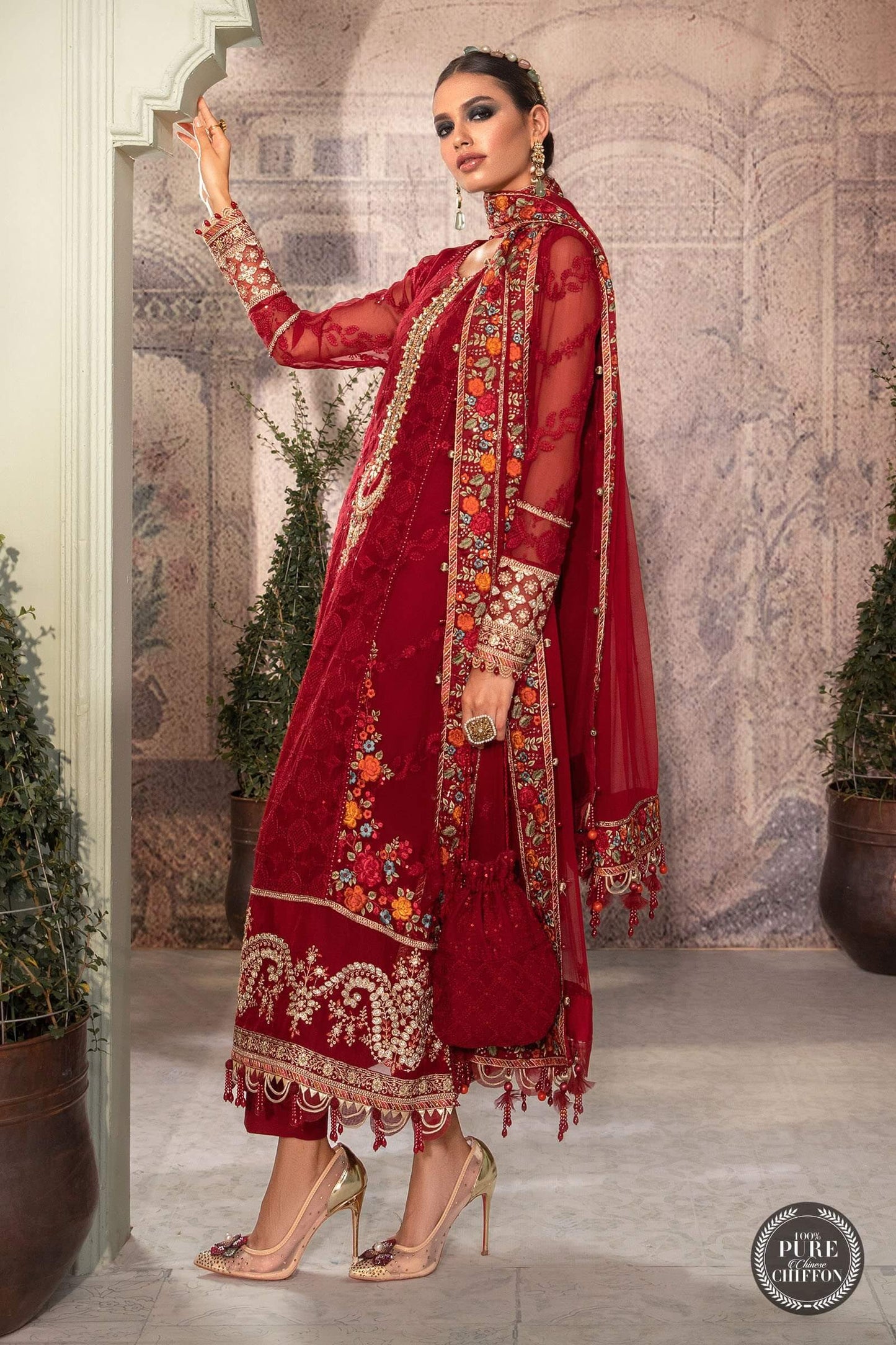 Maria B Inspired - Red _ Chiffon