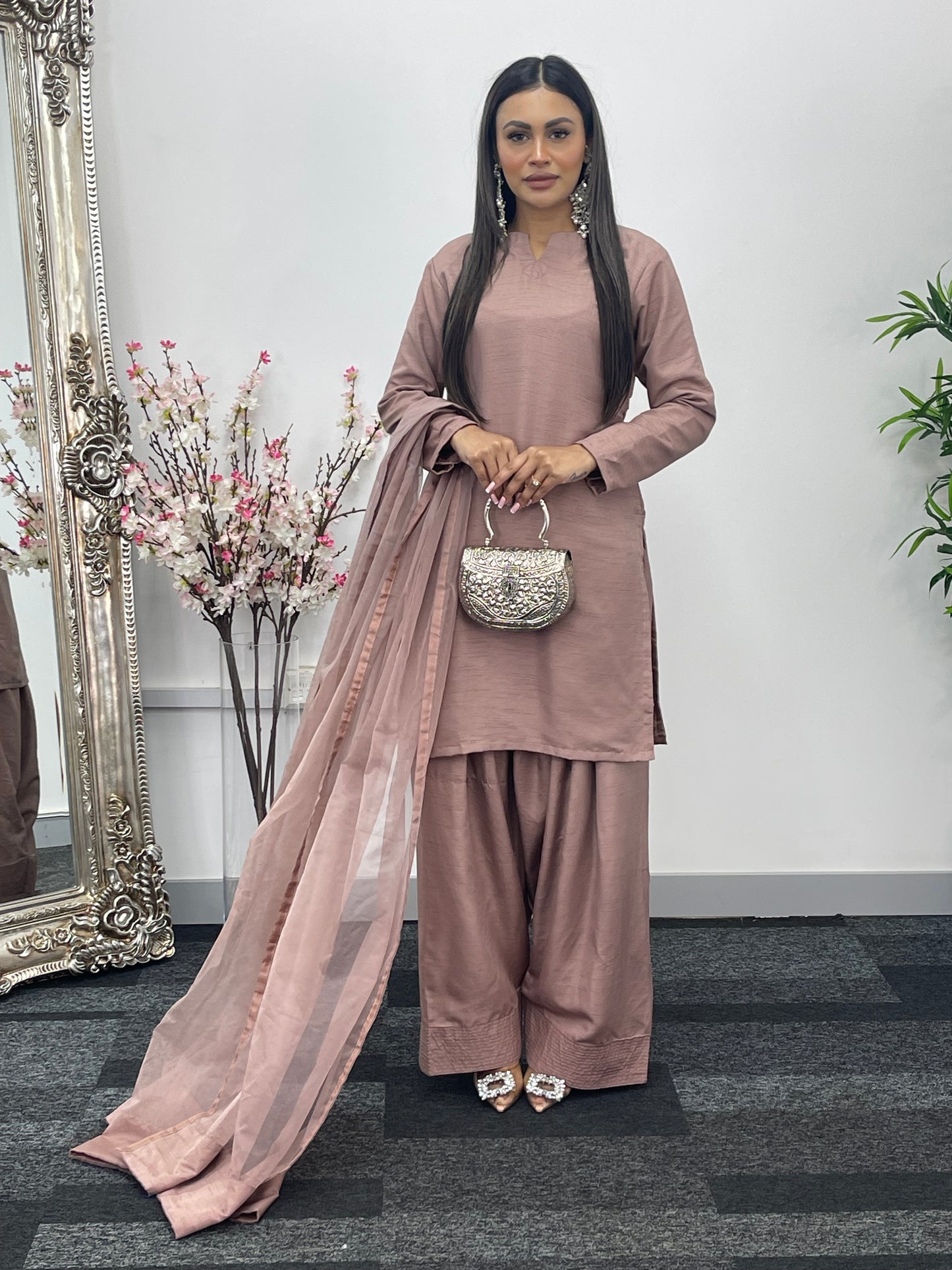 Saba - Farshi Shalwar - Coffee