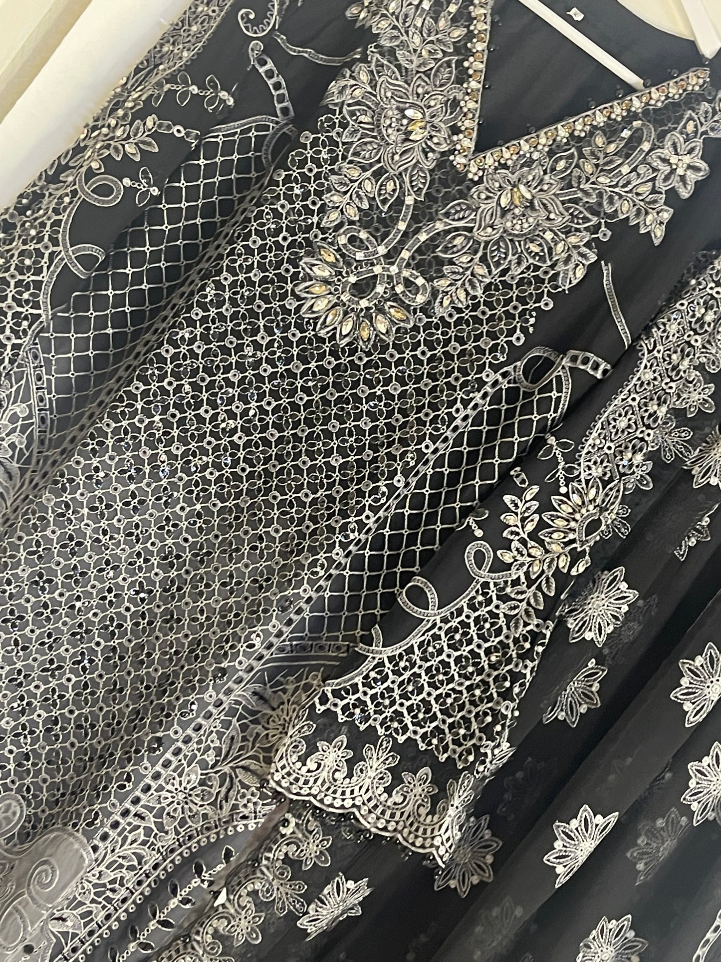 Maria B Inspired - Chiffon - Party Outfit - black