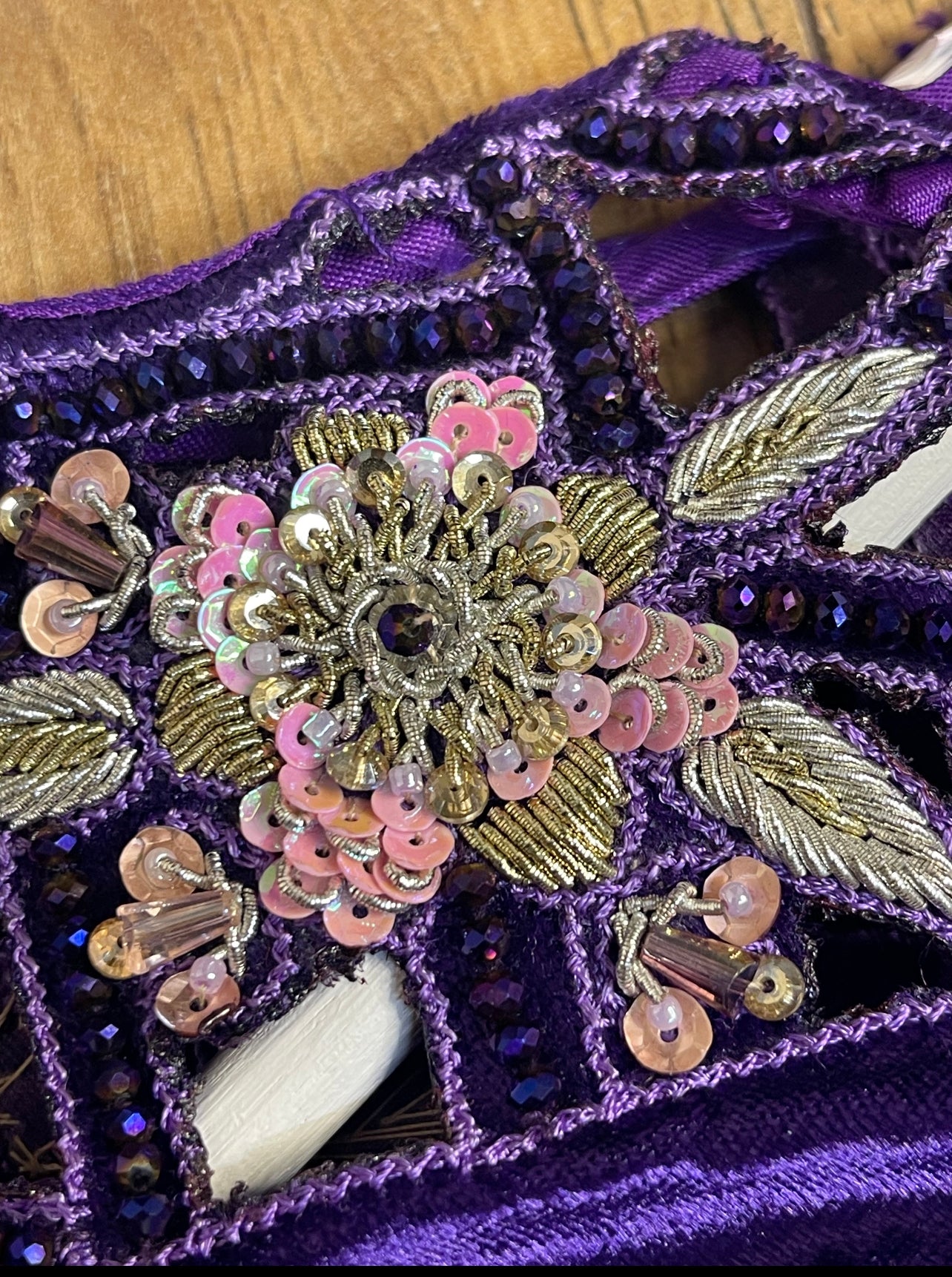 (Preorder 4 weeks) “Sheh-nai” Purple Velvet Pret with gold and Silver - Wedding Outfit