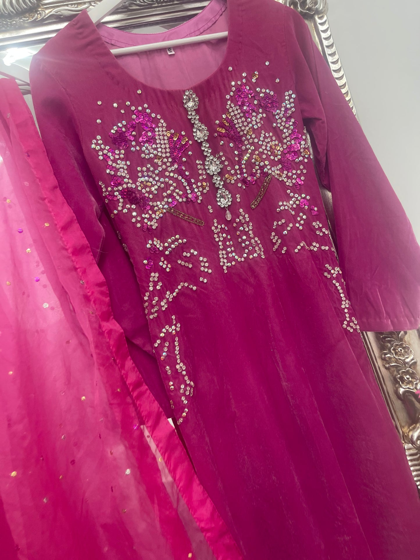 Rang e Gulaab - Hot Pink Velvet - Party Wear