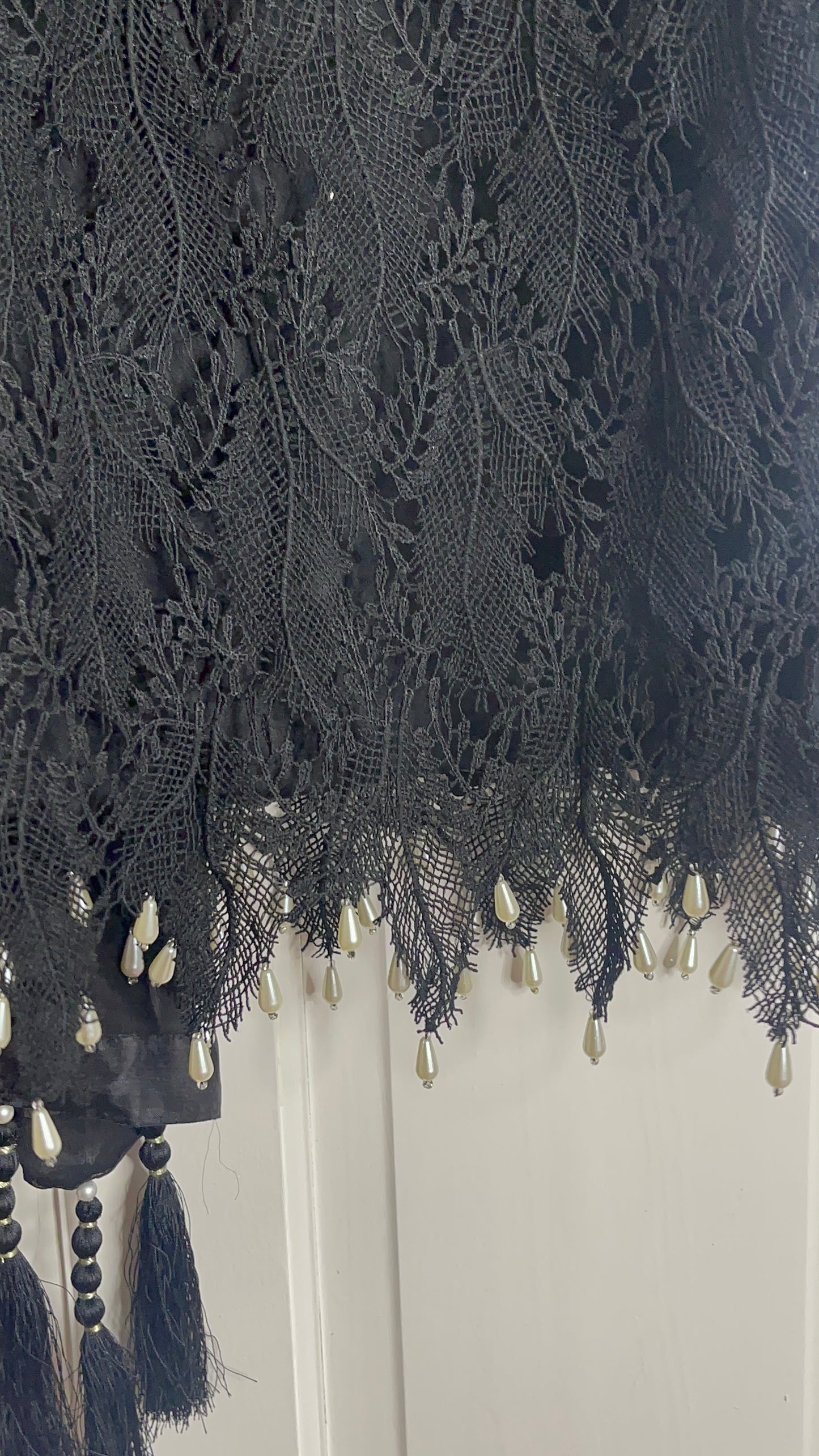 Black Patta- Lacy Crochet Net - Leafy - Dia -Diya -