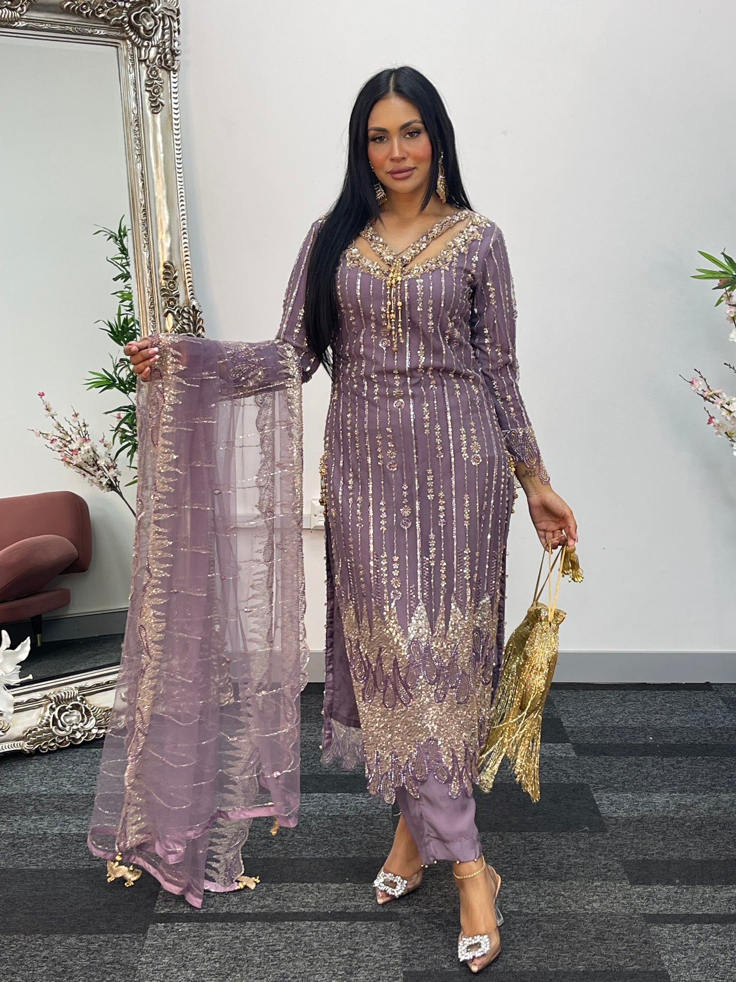 Payal - Cutdana Net - Lilac purple - A