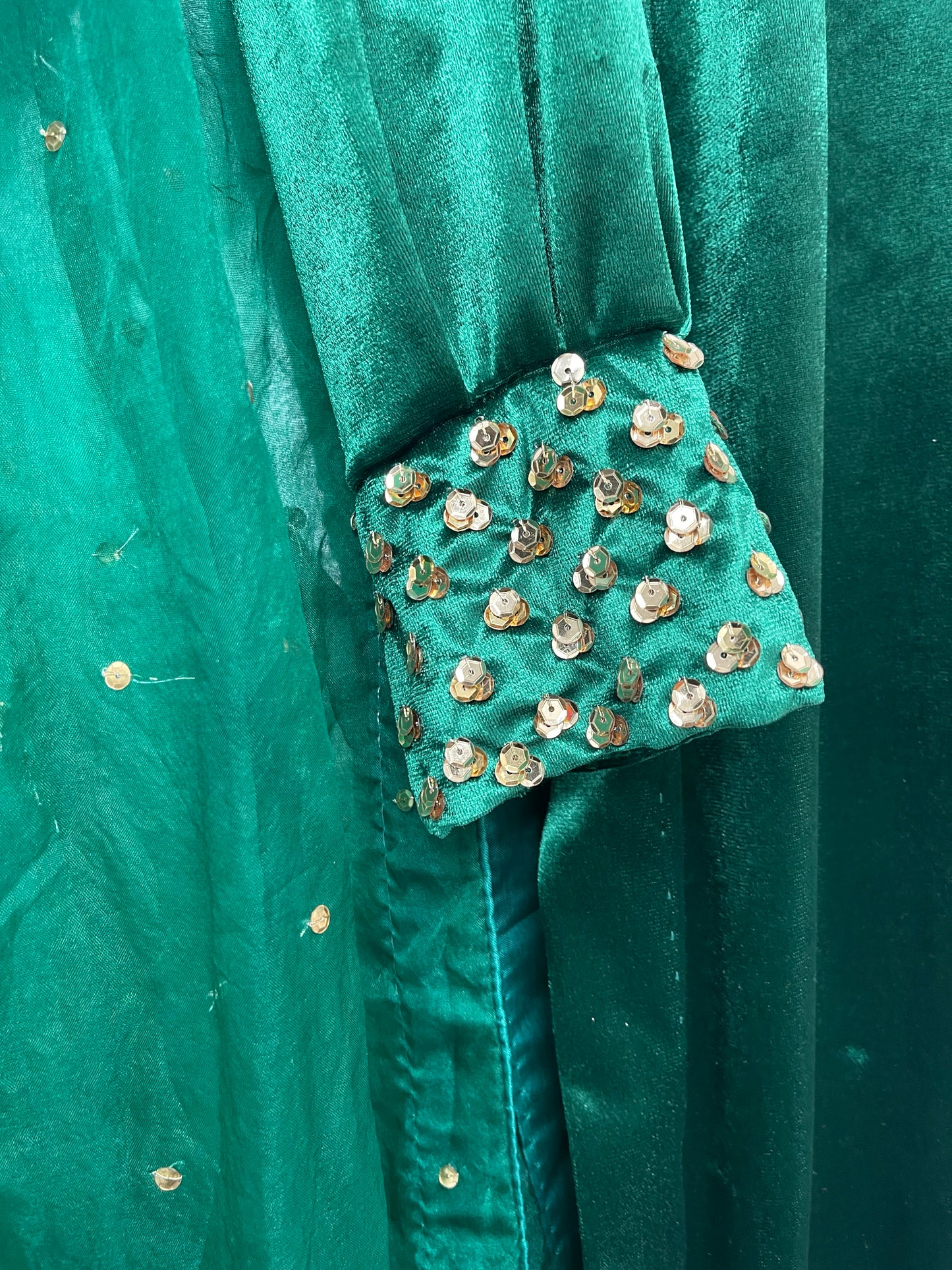 Sona l Green Silk Velvet - Party Outfit l