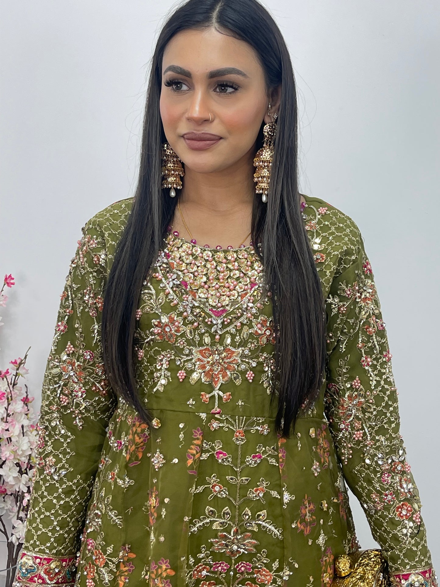 Mehndi - Maria B Inspired Maxi Lehnga