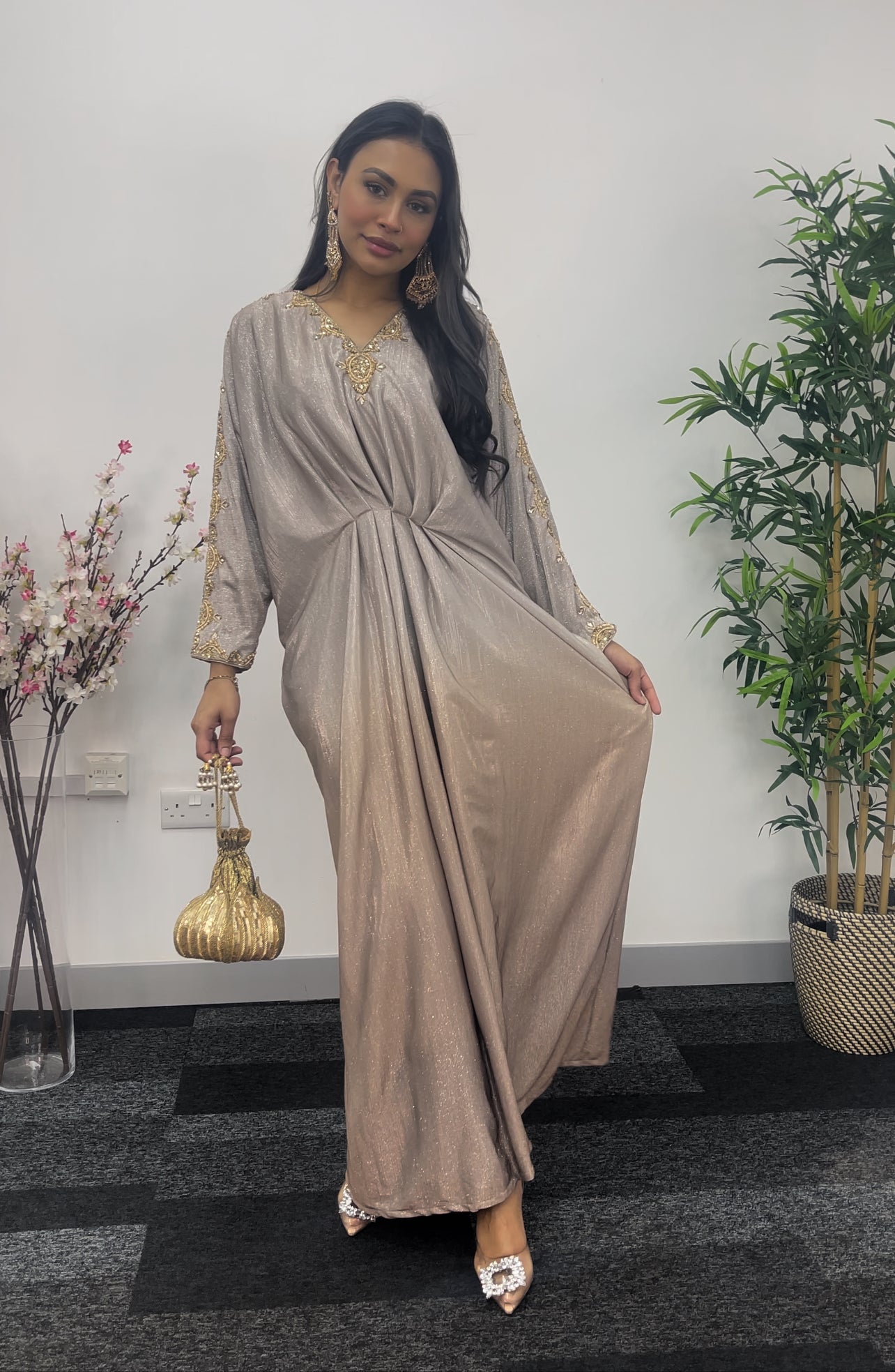 Moon Kaftaan - Ombre Party Wear Kaftan - brown -