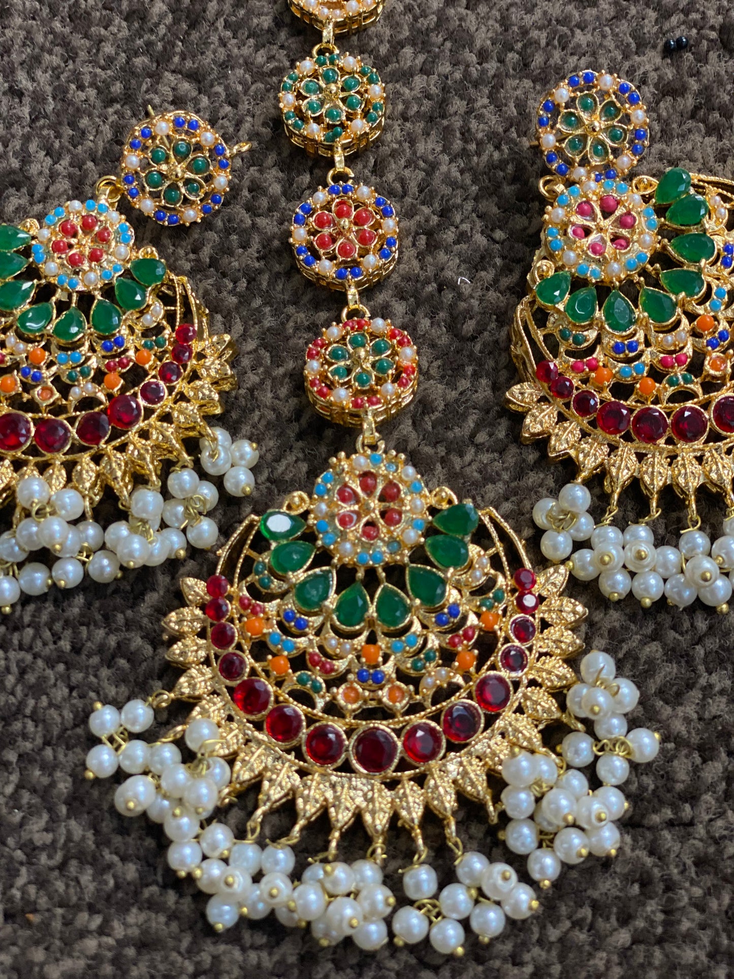 Bindi and earrings