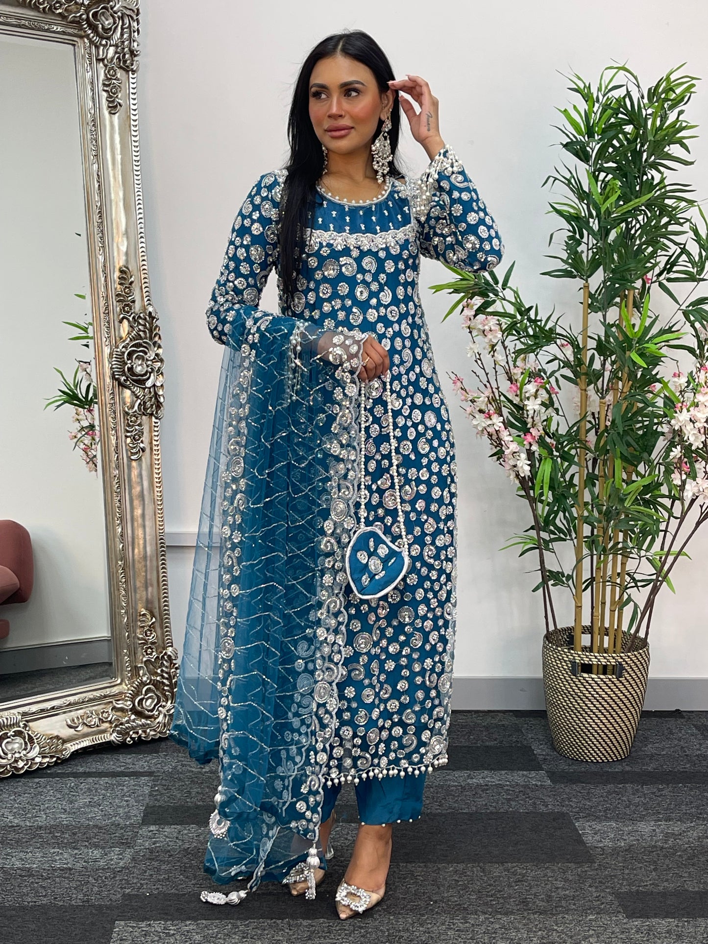 Bali - Cutdana Net - Teal - Baali - H