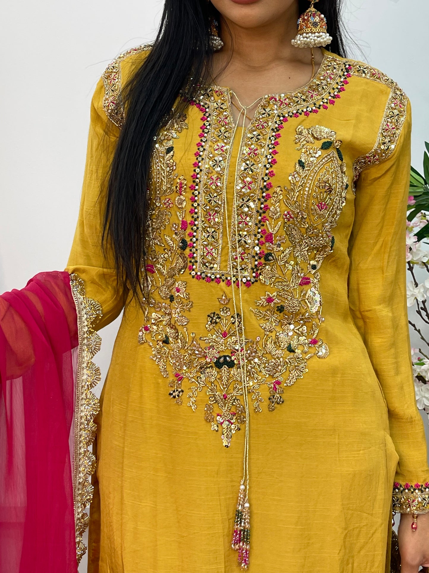 (Pre Order 3/4 Weeks) “Lashkara” - Party Wear - Yellow - Hot Pink - Mustard