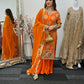 Kiran - Sheesha Sharara Set - Orange - Mehndi outfit - Party wear