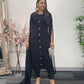 Black - Floor Length Sleeves - Chiffon Outfit -