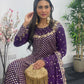 Rim Jhim -  Hand Work - Chiffon Party Wear - Black - Maroon -Purple - R