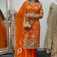 Kiran - Sheesha Sharara Set - Orange - Mehndi outfit - Party wear