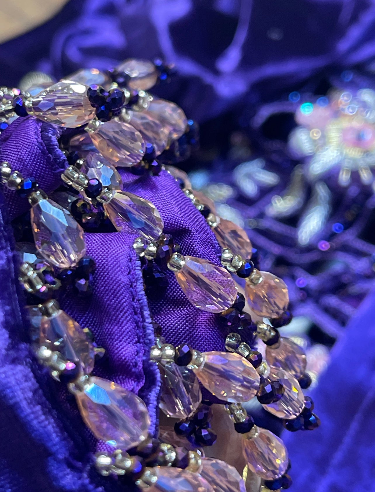 “Sheh-nai” Purple Velvet Pret with gold and Silver - Wedding Outfit