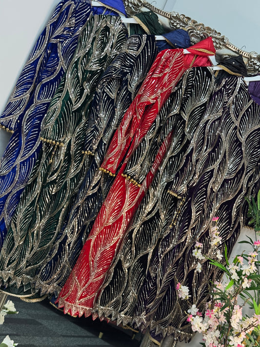 Snake - Cutdana Velvet - Royal Blue