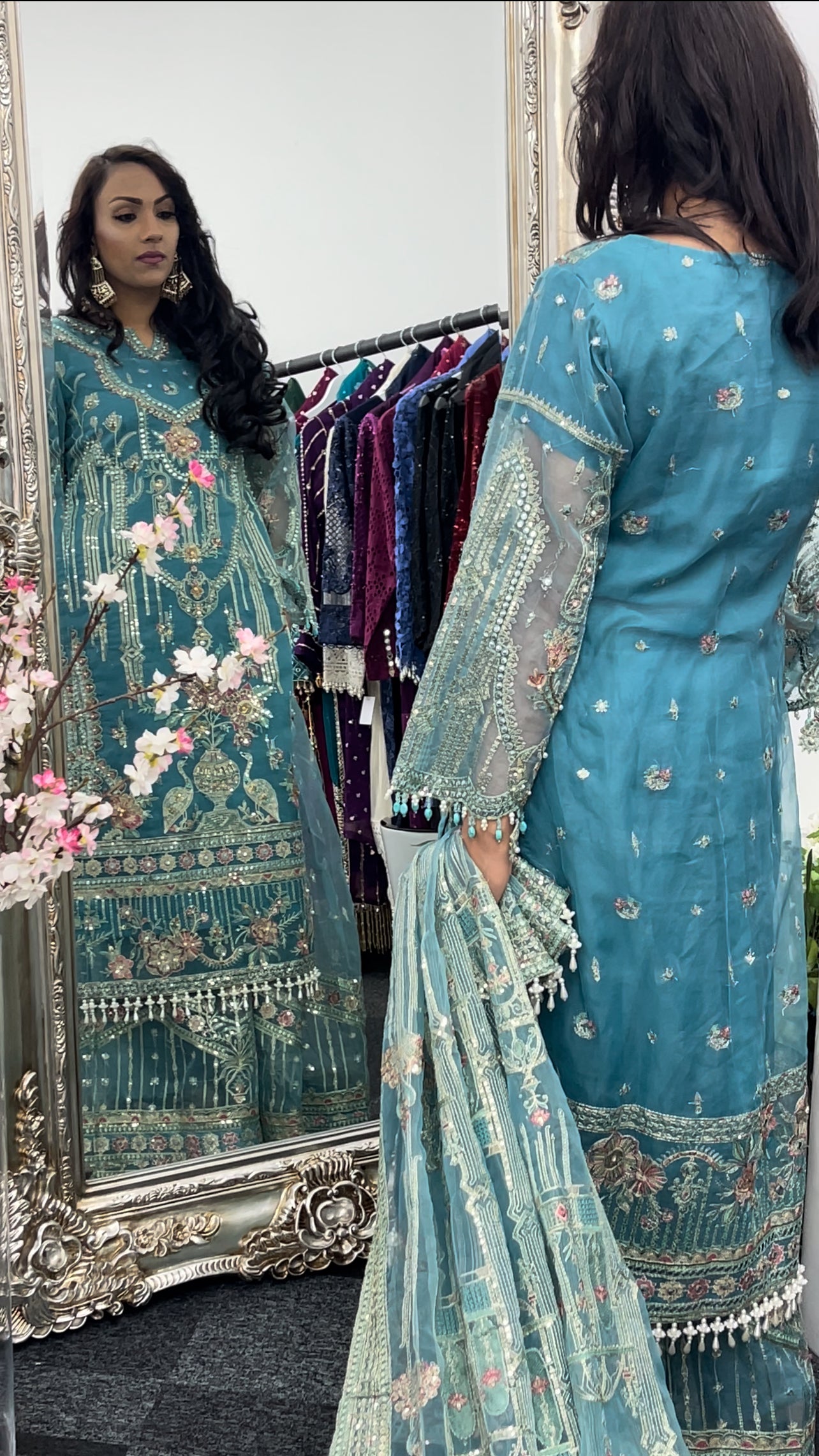 Feeroza - MNR  blue Sharara outfit