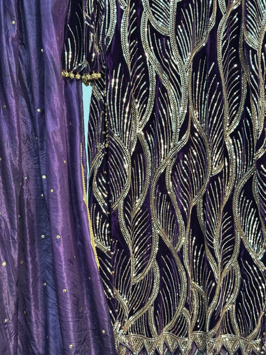 Snake - Cutdana Velvet - Purple