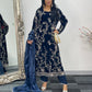 “Makhmal” Navy Velvet Cutdana -