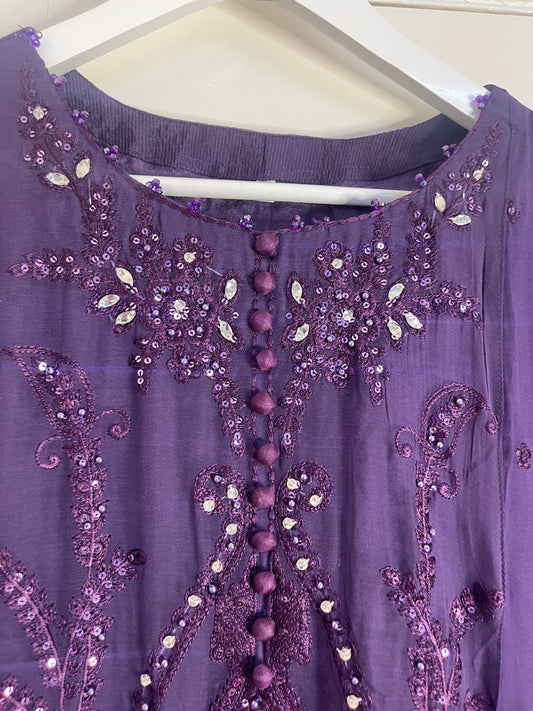 (Preorder now ) Maria B Inspired - Chiffon - Party Outfit - Purple