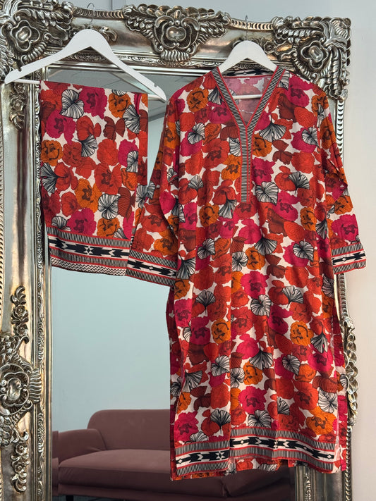 Daily Wear - 2 PC Printed Linen - Floral