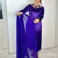 “Sheh-nai” Purple Velvet Pret with gold and Silver - Wedding Outfit