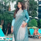 Sequin Ombre Saree - Blue Sari