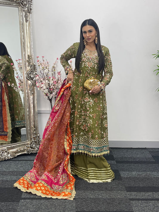 Mehndi - Maria B Inspired Maxi Lehnga