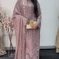 Tara - Korean Silk Cut Dana - Party Wear - CutWork - Pink - taara