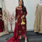 Dil bahar - Cutdana Velvet - Maroon