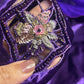 “Sheh-nai” Purple Velvet Pret with gold and Silver - Wedding Outfit