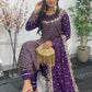 Rim Jhim -  Hand Work - Chiffon Party Wear - Black - Maroon -Purple - R