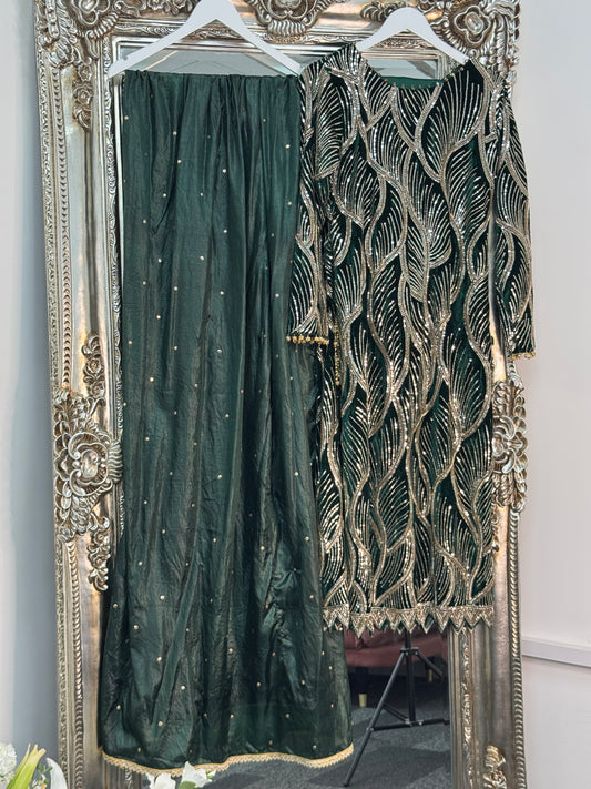 Snake - Cutdana Velvet - Green