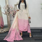 “Gulaabi” Luxury Outfit - Ombre Pink & Ivory