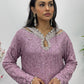 Chantilly Pink - Silver Party Wear - Sequined Net - V