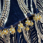 Snake - Cutdana Velvet - navy Blue