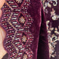 “Makhmal” Plum Velvet Cutdana - Party Wedding Outfit