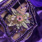 “Sheh-nai” Purple Velvet Pret with gold and Silver - Wedding Outfit