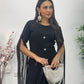 Black - Floor Length Sleeves - Chiffon Outfit -