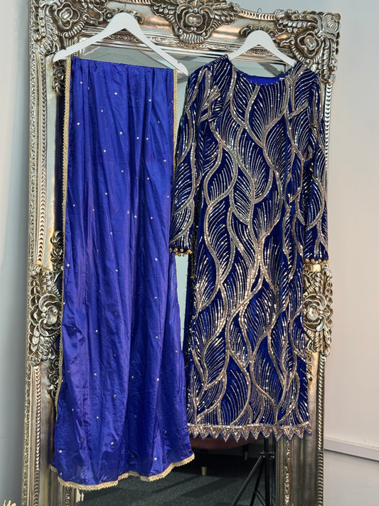 Snake - Cutdana Velvet - Royal Blue