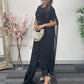 Black - Floor Length Sleeves - Chiffon Outfit -