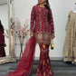 “Dulhan” Maria B Inspired - Embriodered Maroon Garara - Wedding - Jacquard
