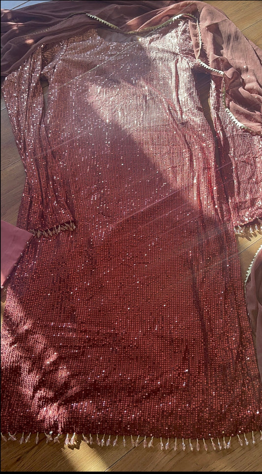 Ombre Style - 2 toned sequin - wine & pink