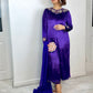 “Sheh-nai” Purple Velvet Pret with gold and Silver - Wedding Outfit