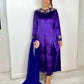 “Sheh-nai” Purple Velvet Pret with gold and Silver - Wedding Outfit