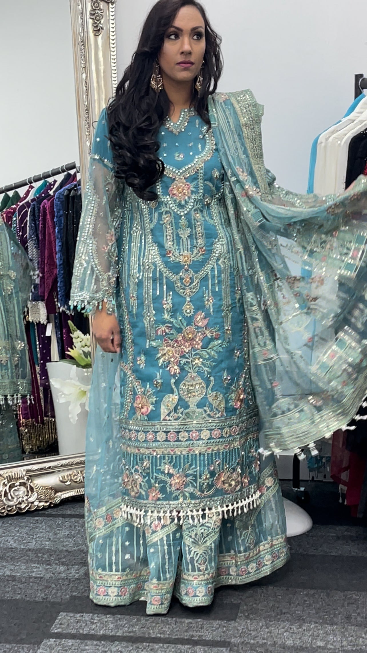 Feeroza - MNR  blue Sharara outfit