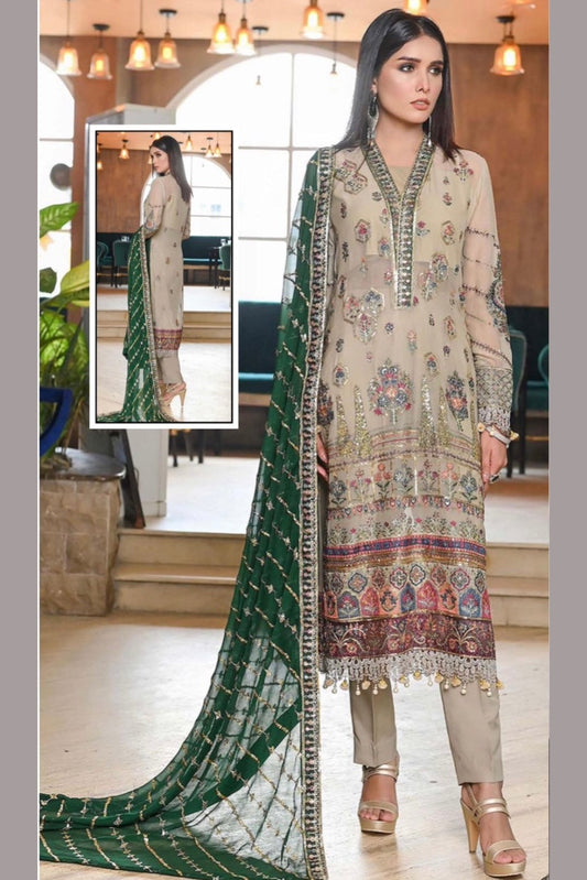 Deewani - chiffon with green dupata