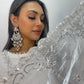 Tara - Korean Silk Cut Dana - Party Wear - CutWork - White - taara -
