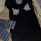 “sawan” Velvet Pret Black Party Wedding Outfit